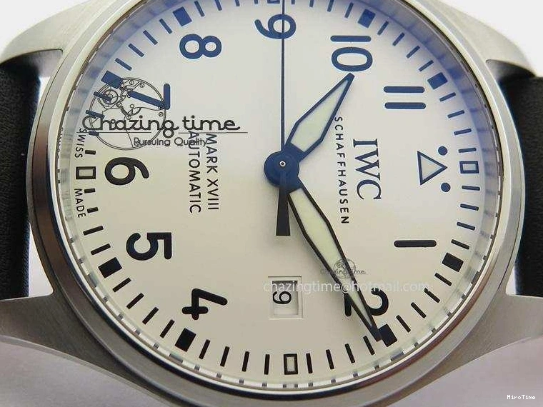 MIROTIME 0305 Mark XVIII IW327002 SS Mk Maker Best Edition White Dial On Black Leather Strap A SunProtective 7298